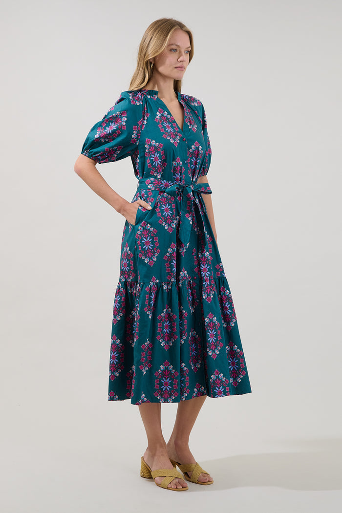 Wynette Tiered Midi Dress Folklore