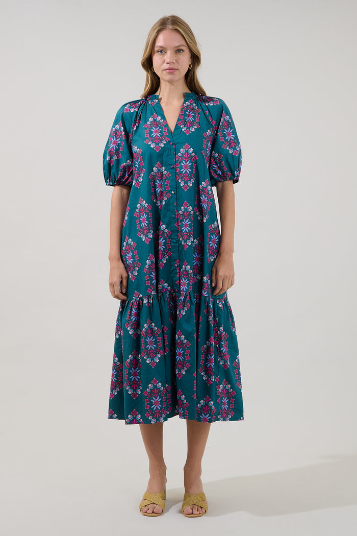 Wynette Tiered Midi Dress Folklore