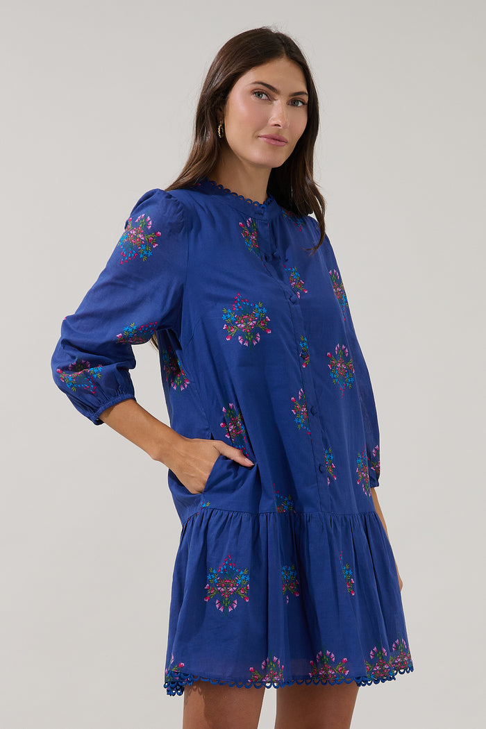 Yamila Ruffle Mini Dress Bouquet